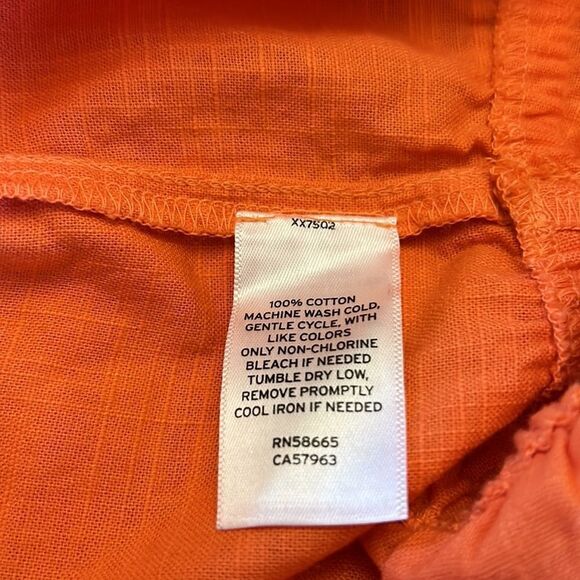 Abound orange puffy sleeve ruffle blouse Size S NWT - Picture 8 of 8